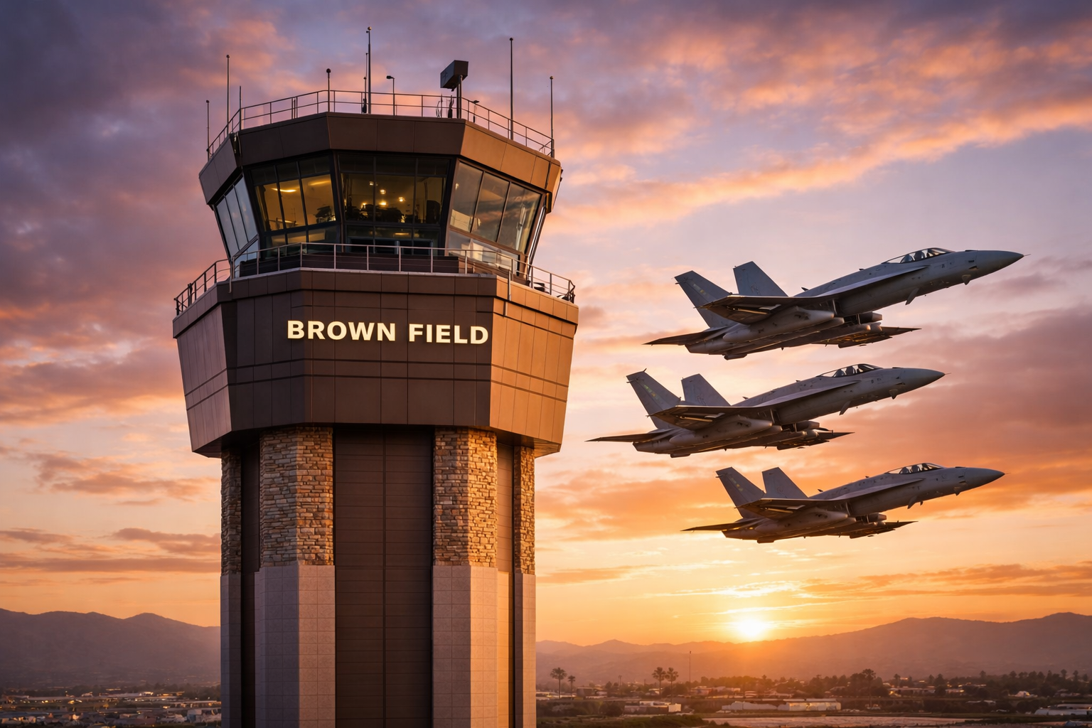 Exterior de la oficina de Graystone en Brown Field Airport en San Diego